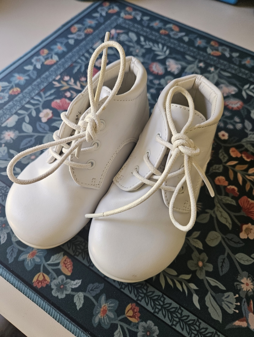 Josmo Cream Lace-Up Walker Boots for Babies